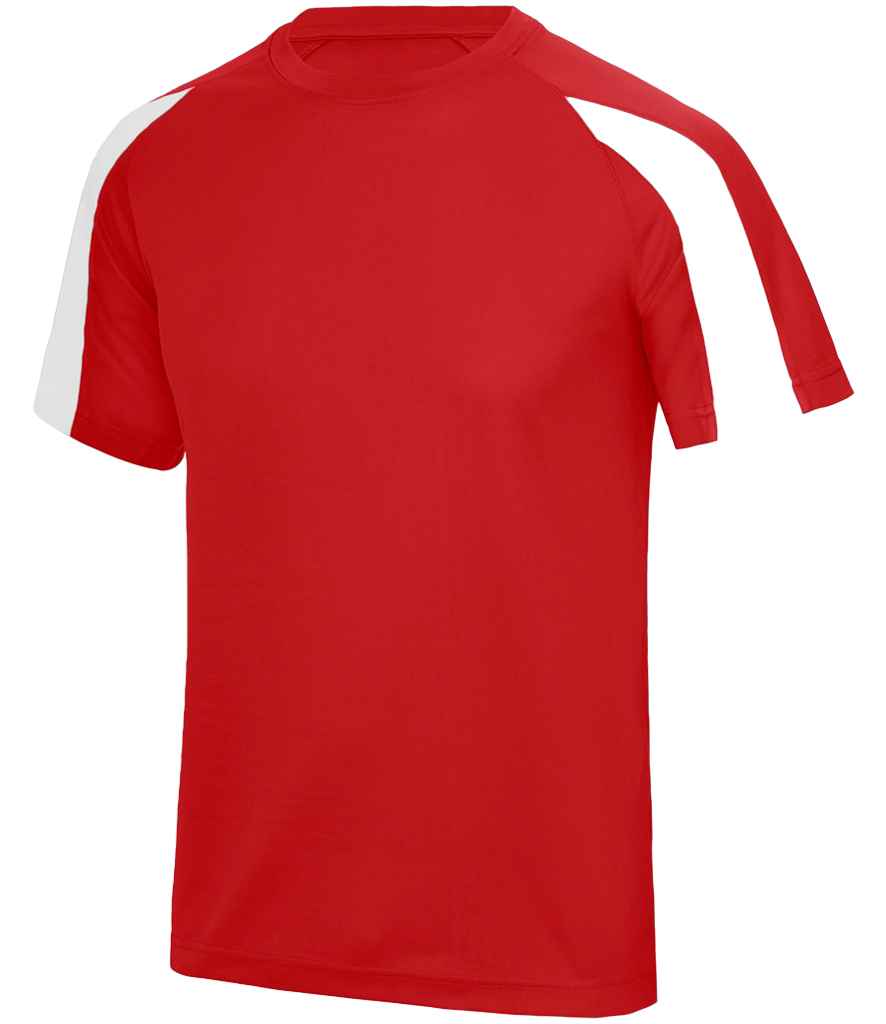AWDis Cool Contrast Wicking T-Shirt Fire Red/Arctic White
