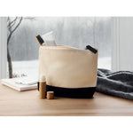 Branded Bicolour cotton cosmetic bag