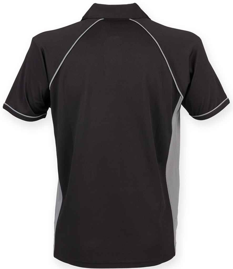 Finden + Hales Performance Piped Polo Shirt Black/Grey
