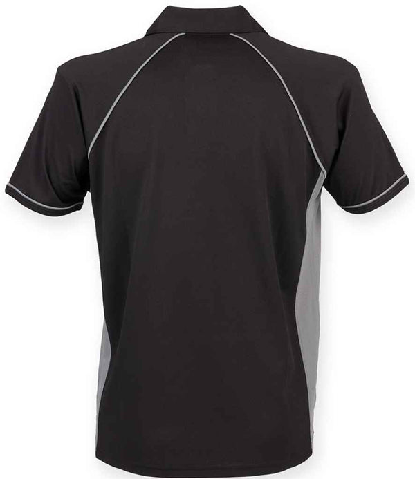 Finden + Hales Performance Piped Polo Shirt Black/Grey