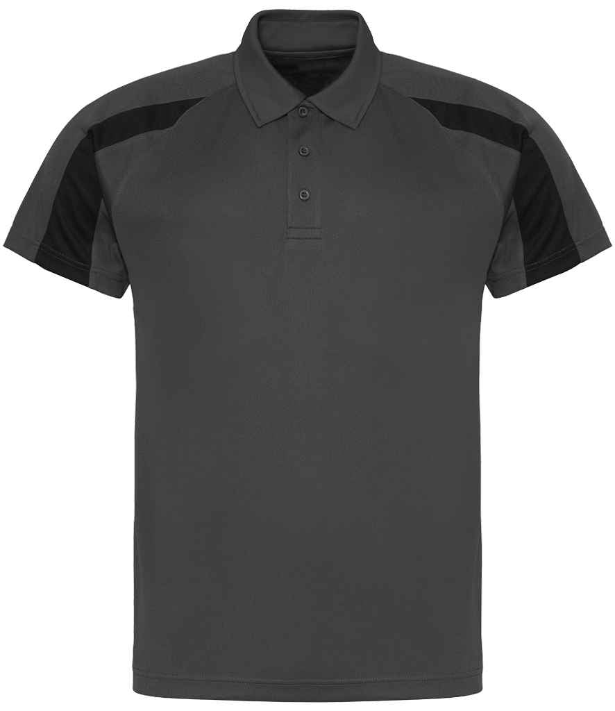 AWDis Cool Contrast Polo Shirt Charcoal/Jet Black