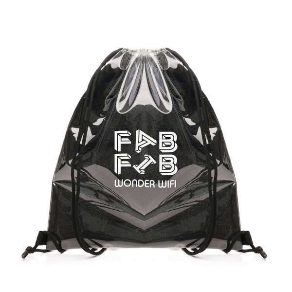 'Transparent Fabric Drawstring Bag' BLACK 600D and TPU Drawstring Bag
