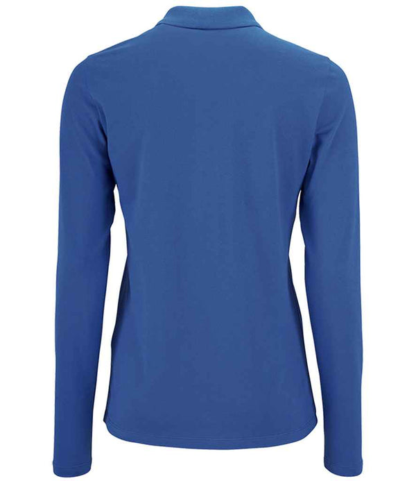 SOL'S Ladies Perfect Long Sleeve Piqué Polo Shirt Royal Blue