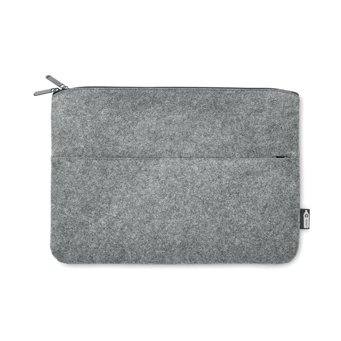 RPET felt zipped laptop bag 14" Grey