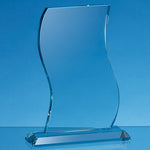 Branded 15cm x 10cm x 15mm Jade Glass Wave Award