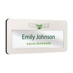 Metal Faced Reusable Name Window Badges