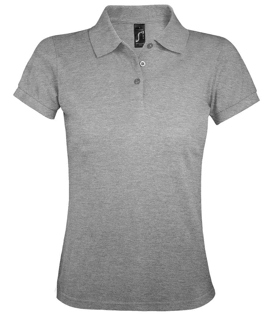 SOL'S Ladies Prime Poly/Cotton Piqué Polo Shirt Grey Marl