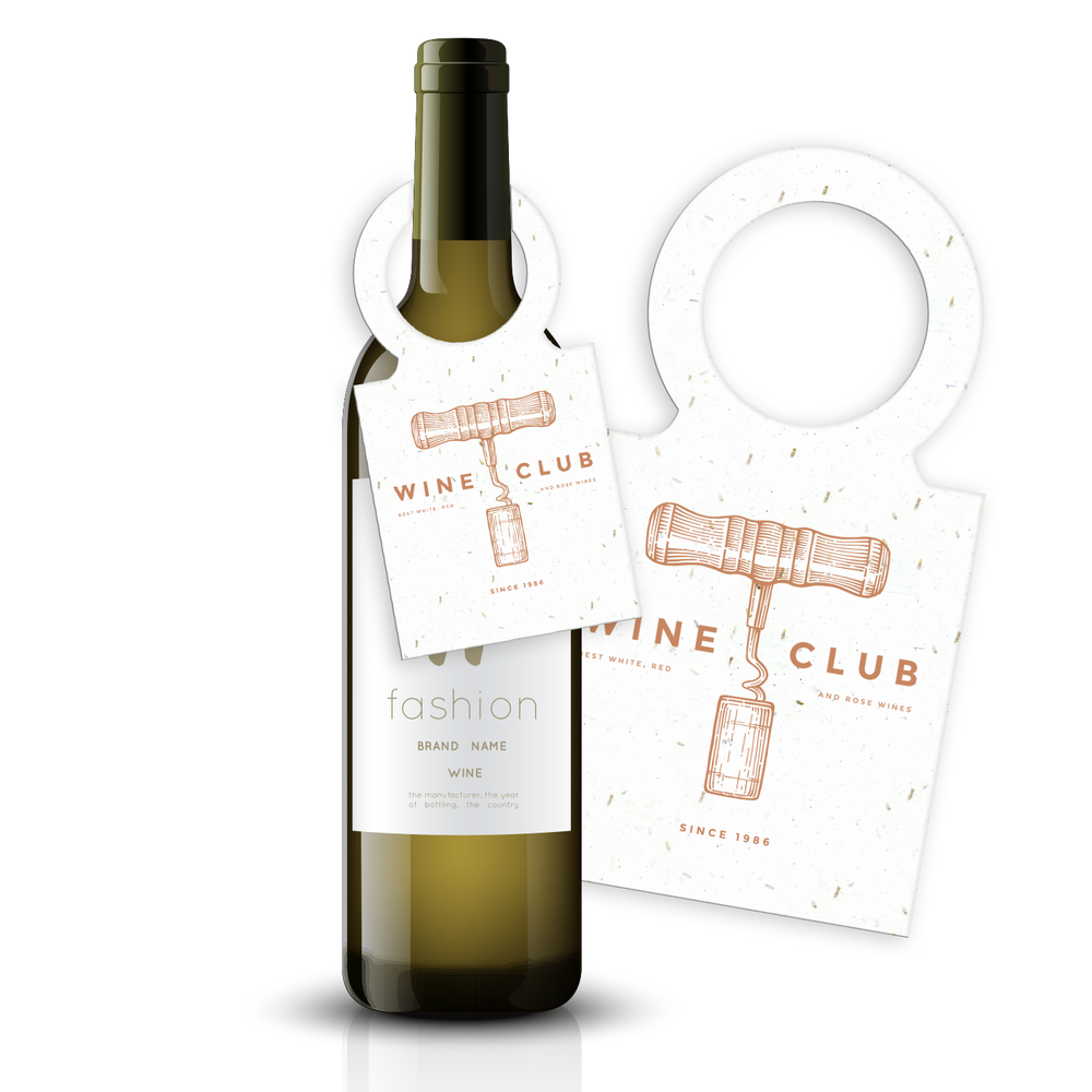 Seeded Paper Wine Bottle Tags