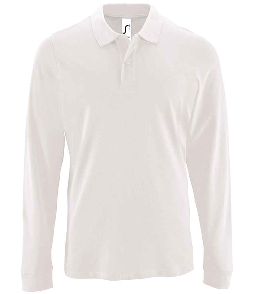 SOL'S Perfect Long Sleeve Piqué Polo Shirt White