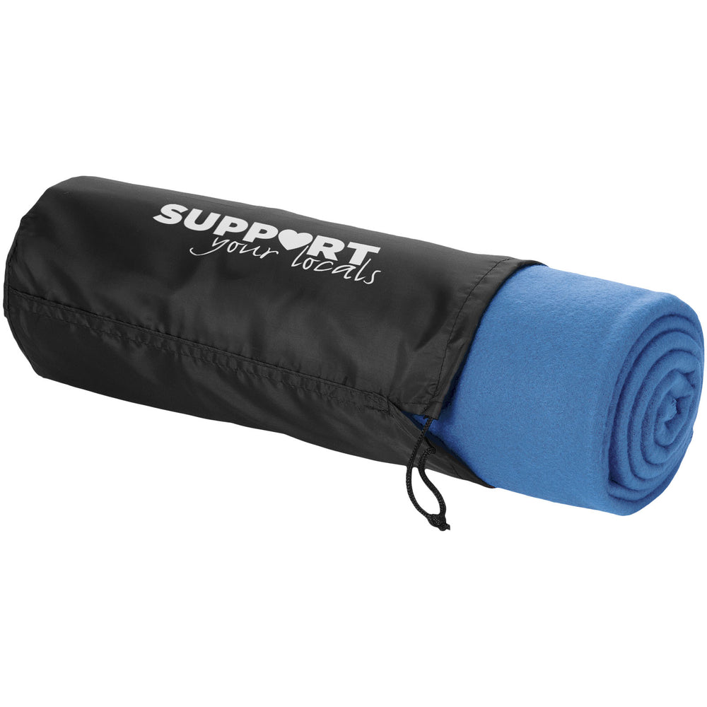 Huggy fleece plaid blanket with carry pouch