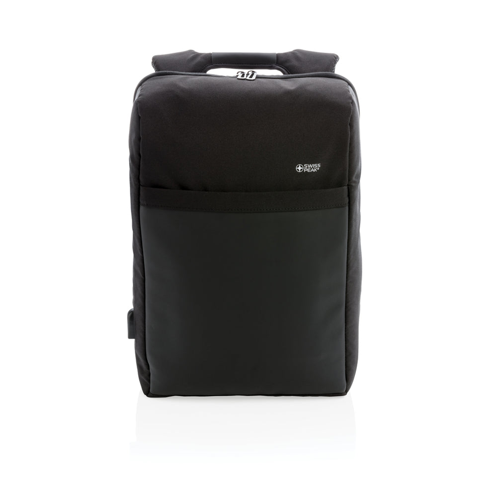 Branded Swiss Peak 15" anti-theft RFID & USB backpack PVC free