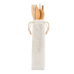 Branded Bamboo cutlery with straw