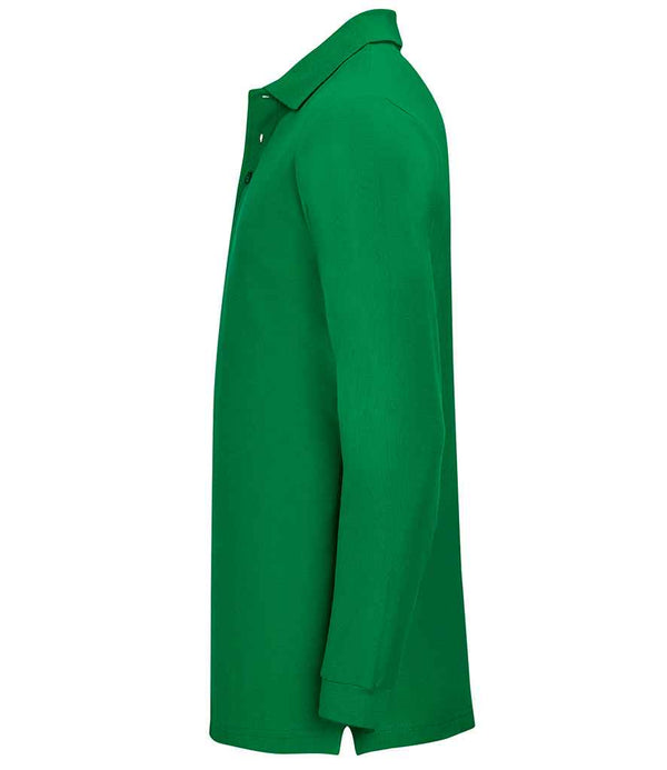 SOL'S Winter II Long Sleeve Cotton Piqué Polo Shirt Kelly Green