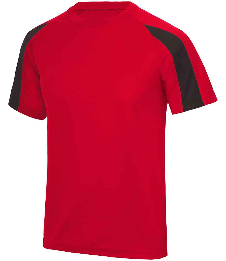 AWDis Cool Contrast Wicking T-Shirt Fire Red/Jet Black