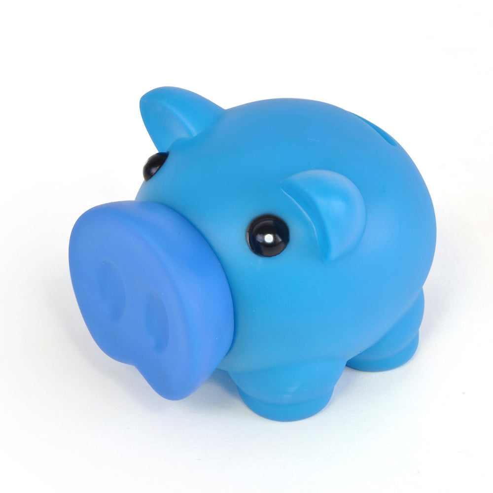 Plastic Piggy Bank With Darkened Rubber Nose