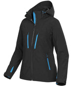 Stormtech Ladies Patrol Hooded Soft Shell Jacket Black/Electric Blue
