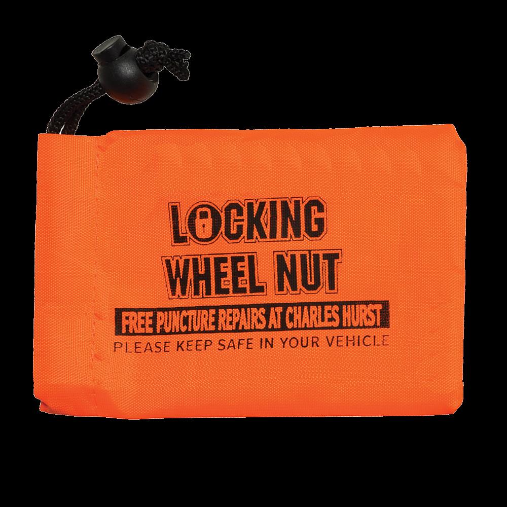 Branded Large Locking Wheel Nut Bag (120x95mm: 210D Polyester)