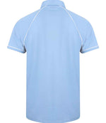 Finden + Hales Performance Piped Polo Shirt Sky Blue/Navy/White