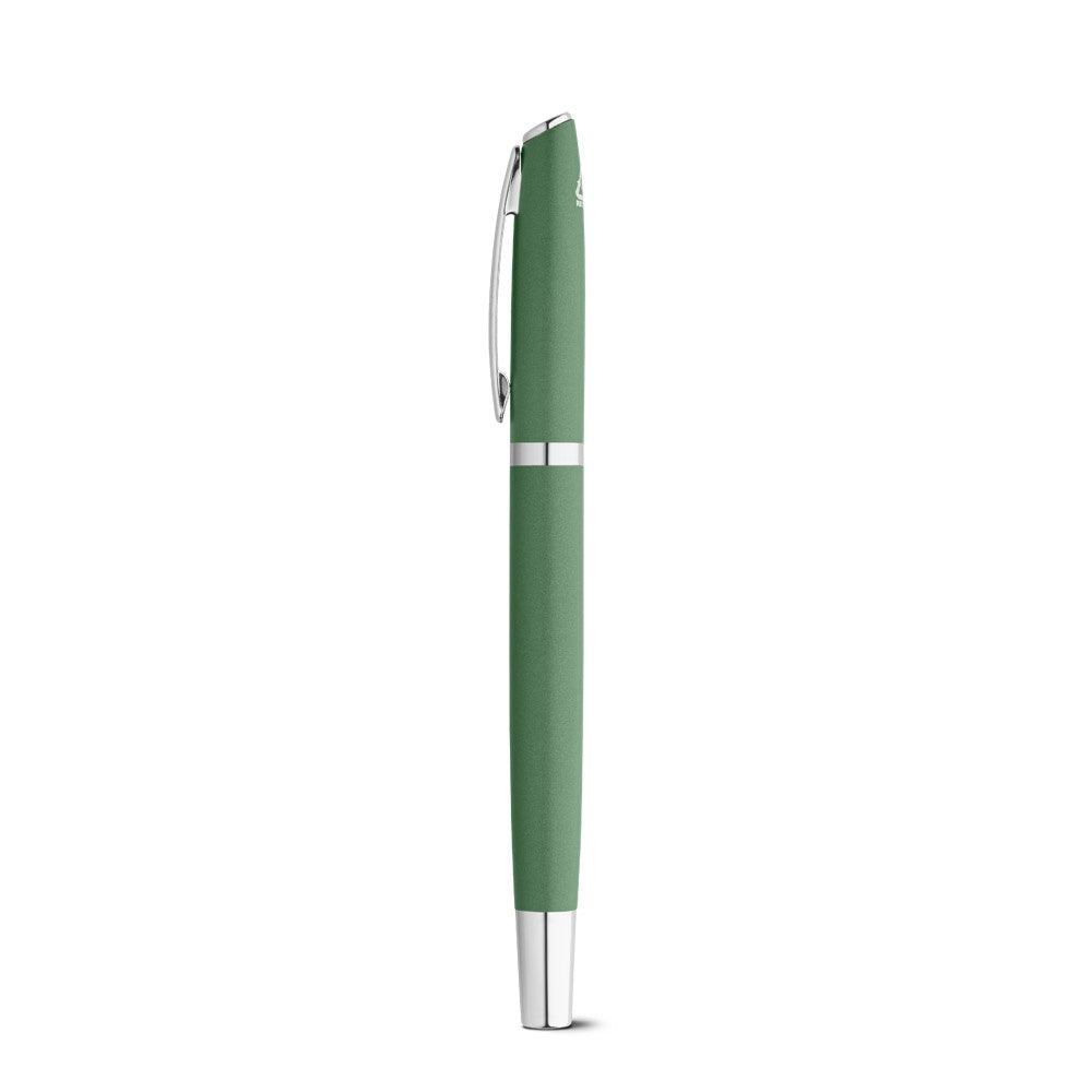 RE-LANDO-SET. Roller and ball pen set with 100% recycled aluminium body