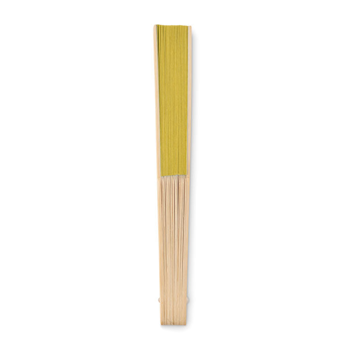 Branded Manual hand fan with bamboo handle