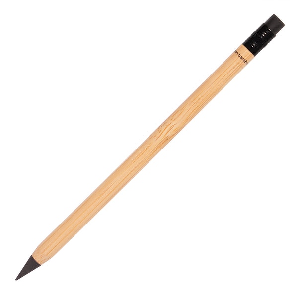 Eternity NATURAL Bamboo Pencil with eraser. BLACK Eraser Long Lasting