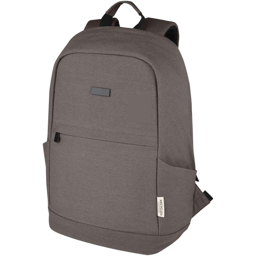 Branded Joey 15.6" GRS recycled canvas anti-theft laptop backpack 18L