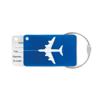 Aluminium luggage tag with Plane cut-out