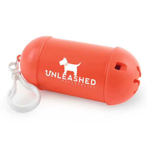 Branded Pooch PP plastic waste bag dispenser with White hook