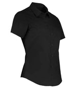 Kustom Kit Ladies Short Sleeve Tailored Poplin Shirt Black