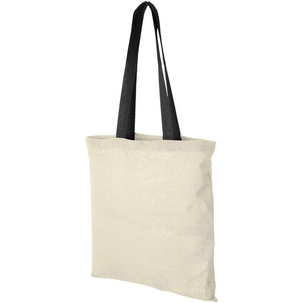 Branded Nevada 100 g/m² cotton tote bag coloured handles 7L