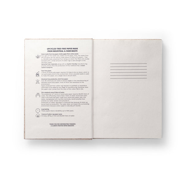 TEAPAD RIGID. A5 notepad with hard cover made from tea leafs waste (65%)