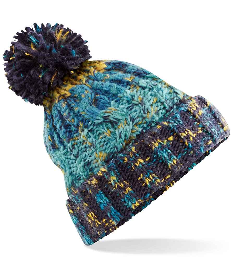 Beechfield Corkscrew Pom Pom Beanie | Branded Beanie