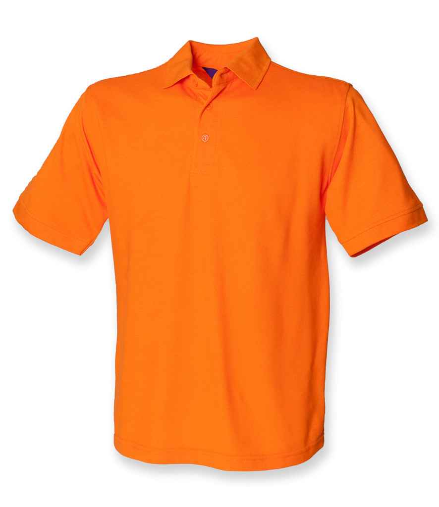 Henbury Heavy Poly/Cotton Piqué Polo Shirt Orange