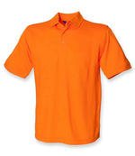 Henbury Heavy Poly/Cotton Piqué Polo Shirt Orange