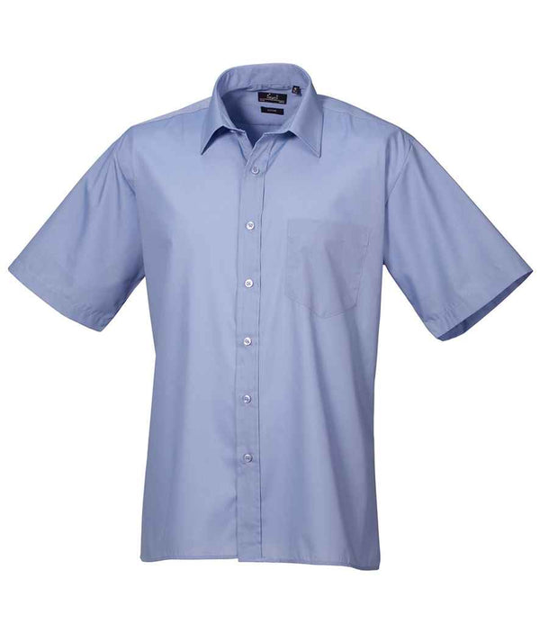 Premier Short Sleeve Poplin Shirt Mid Blue