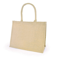Chow Natural Jute Bag with trim + cotton webbing rope handles