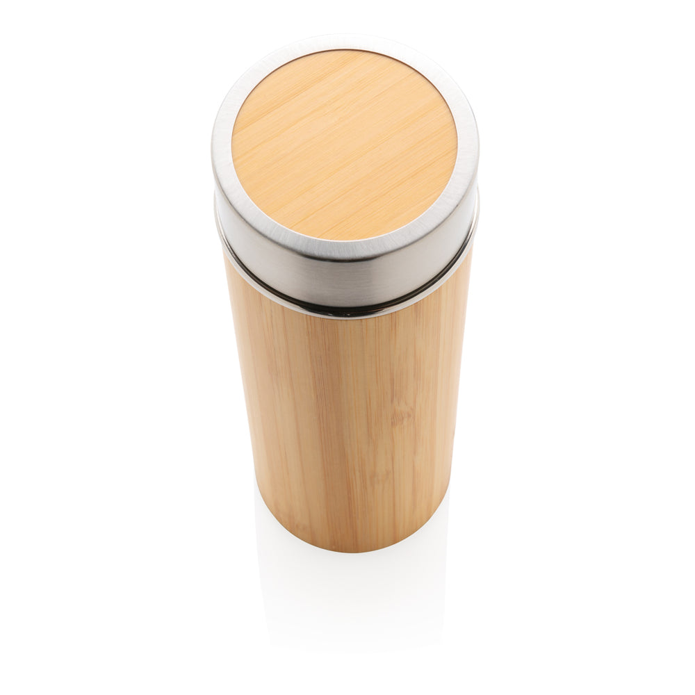 Branded Leak proof bamboo vacuum bottle