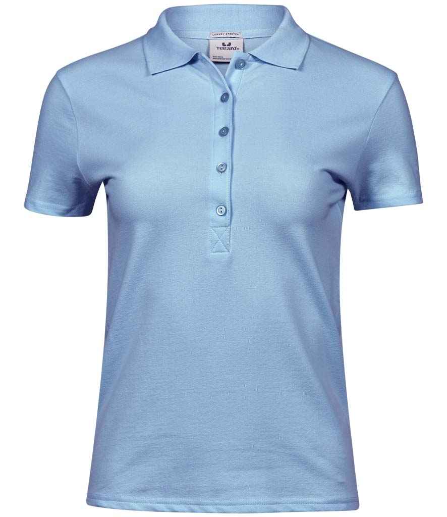 Tee Jays Ladies Luxury Stretch Polo Shirt Light Blue