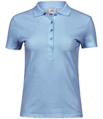 Tee Jays Ladies Luxury Stretch Polo Shirt Light Blue