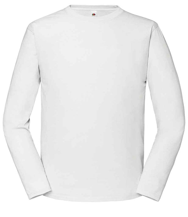 Fruit Loom Iconic 195 Long Sleeve T-Shirt White