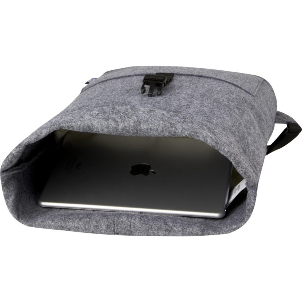 Branded Felta GRS recycled felt roll-top bike bag 13L
