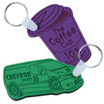 Foam Keyrings with Contrasting Embossed Design