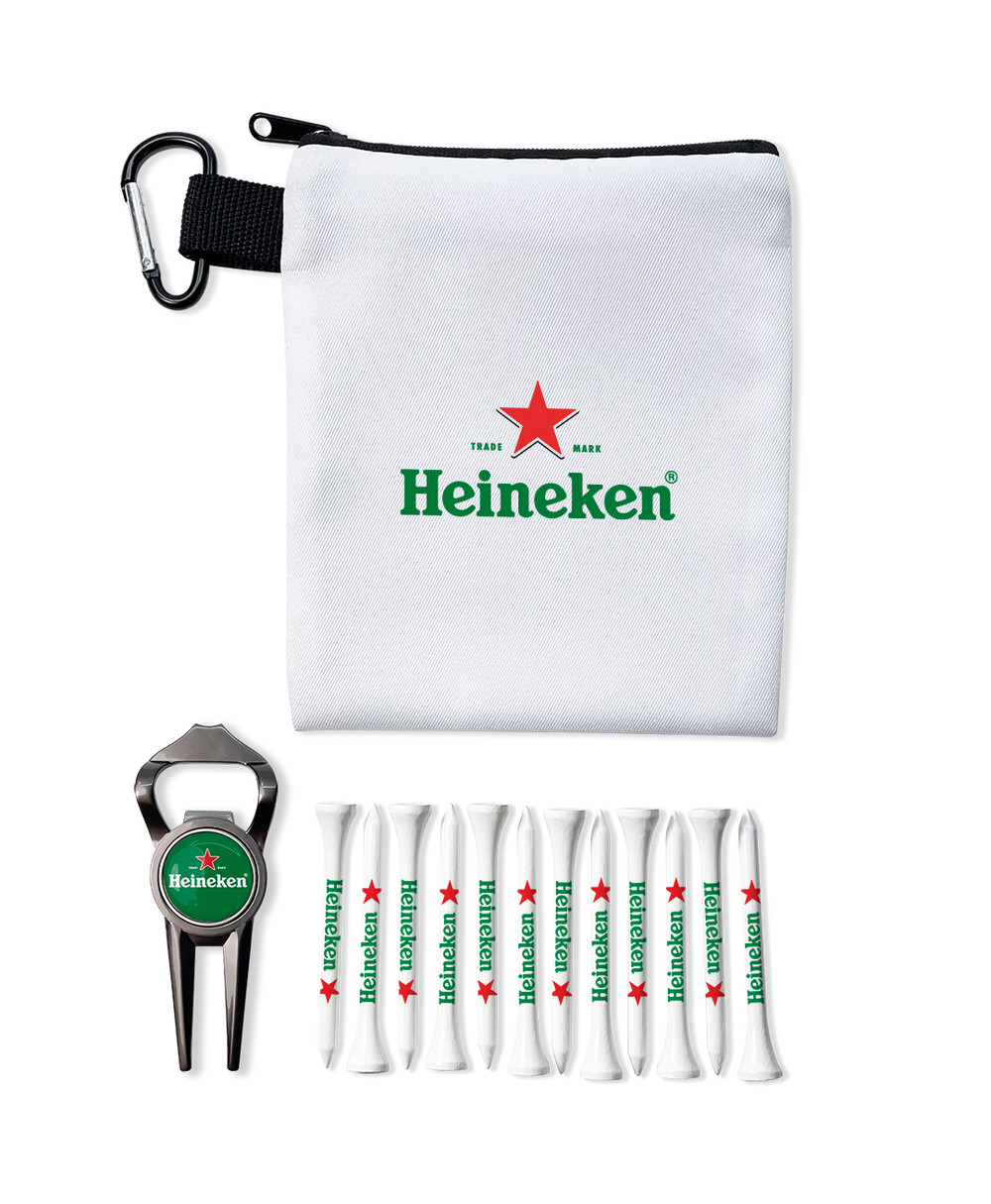 Geo Bottle Opener Polyester Zipped Golf Bag Set
