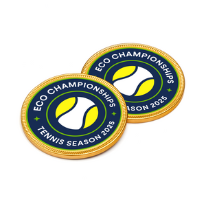 Tennis Season, Medallion, Foiled Chocolate, 75mm Bespoke