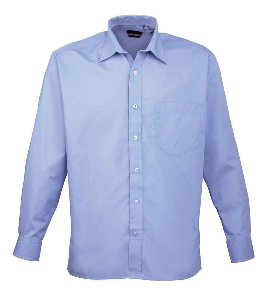 Premier Long Sleeve Poplin Shirt Mid Blue