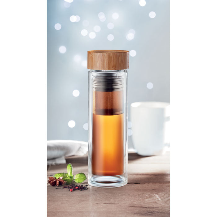 Double wall glass bottle 420ml