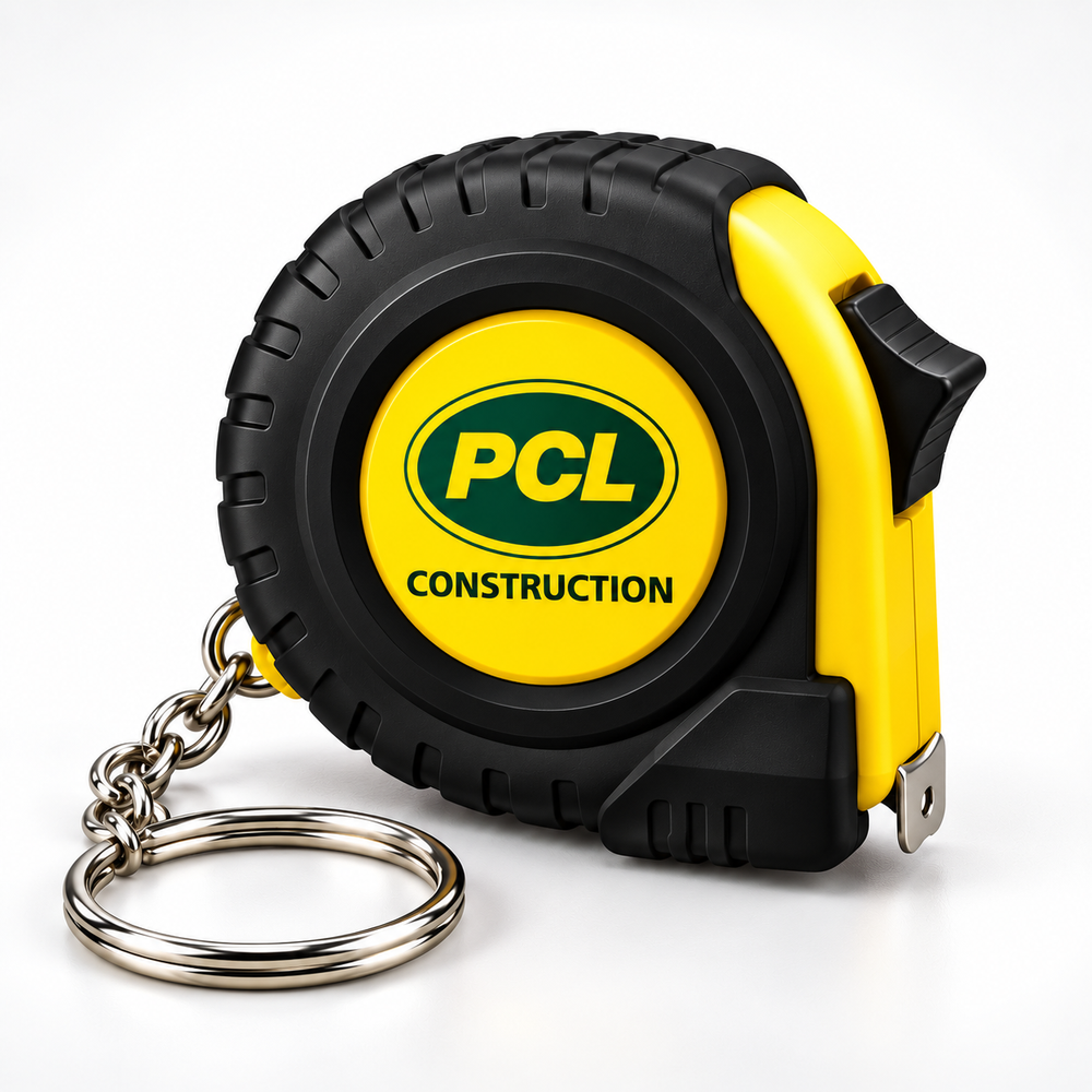Branded Mini Tape Measure Keyring - 1m