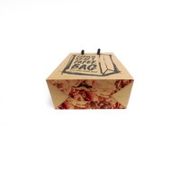 Small Unlaminated Brown Kraft Bag with Black Standard Length Cotton Handle
