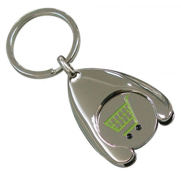 Branded Wishbone Trolley Coin Keyring (Stamped Iron Soft Enamel Infill)