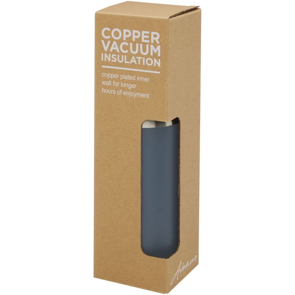 Branded Hulan 540 ml copper vacuum insulated stainless steel bottle with bamboo lid